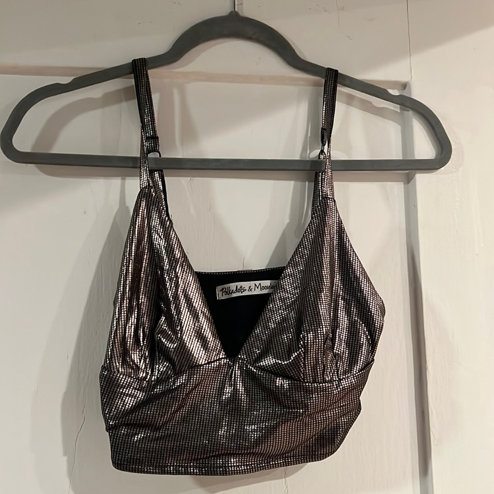 Silver Crop Top